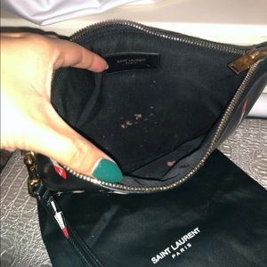 YSL monogram leather pouch